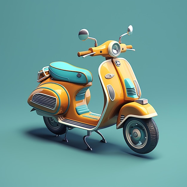 3d rendering izometryczny motocykl Vespa