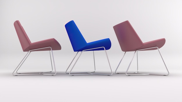 3D rendering krzesła izolowanego w tle studia