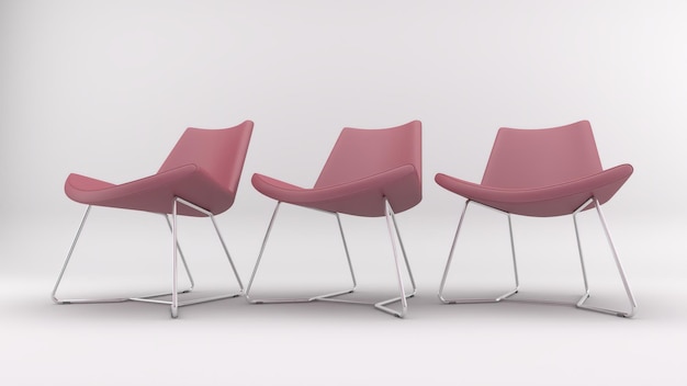 3D rendering krzesła izolowanego w tle studia