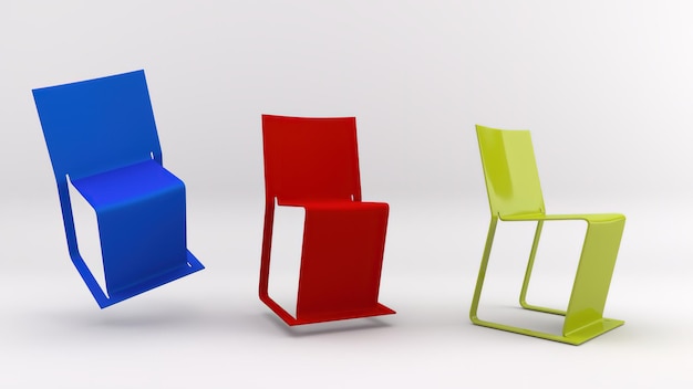 3D rendering krzesła izolowanego w tle studia