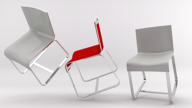 3D rendering krzesła izolowanego w tle studia