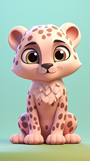 Zdjęcie 3d rendering leoparda