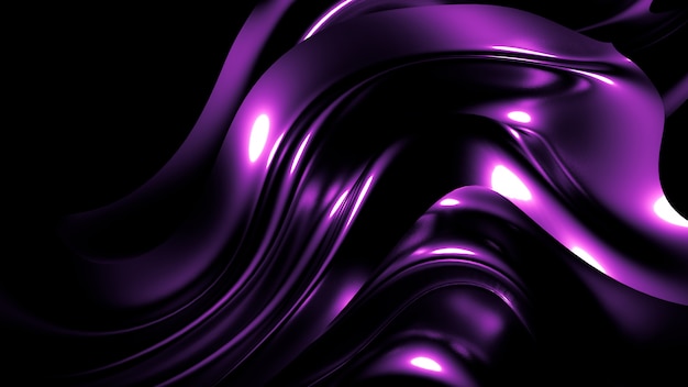 3d rendering piękne purpurowe fałdy i zawijasy