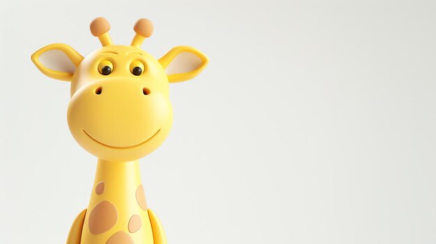 3D rendering uroczej i przyjaznej żyrafy Żyrafa ma duży uśmiech na twarzy i patrzy na kamerę