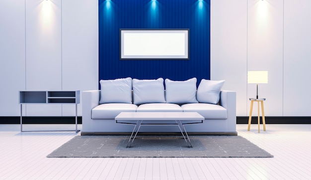 3D rendering wewnętrzny nowożytny żywy pokój