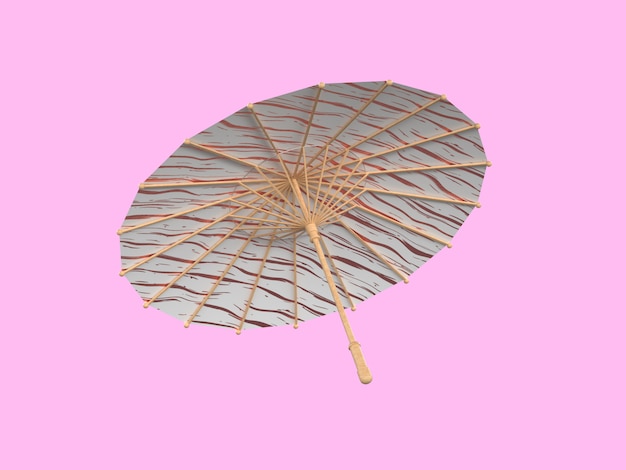 3d renderingu parasola różowy tło