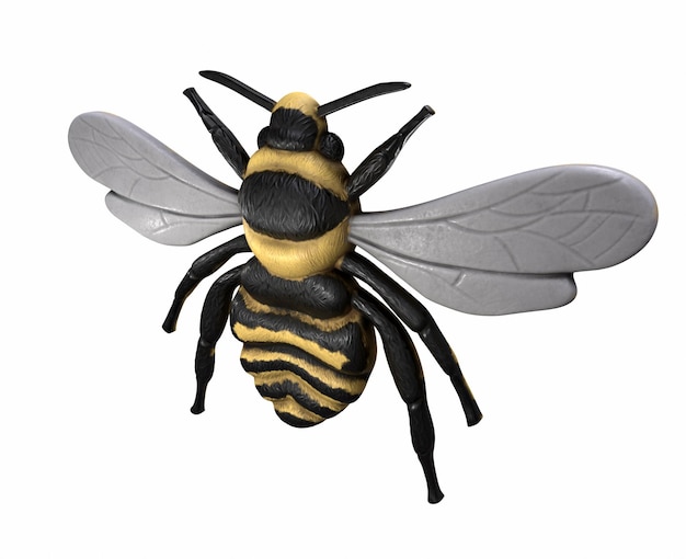 3D renderowana pszczoła miodna Apis Mellifera