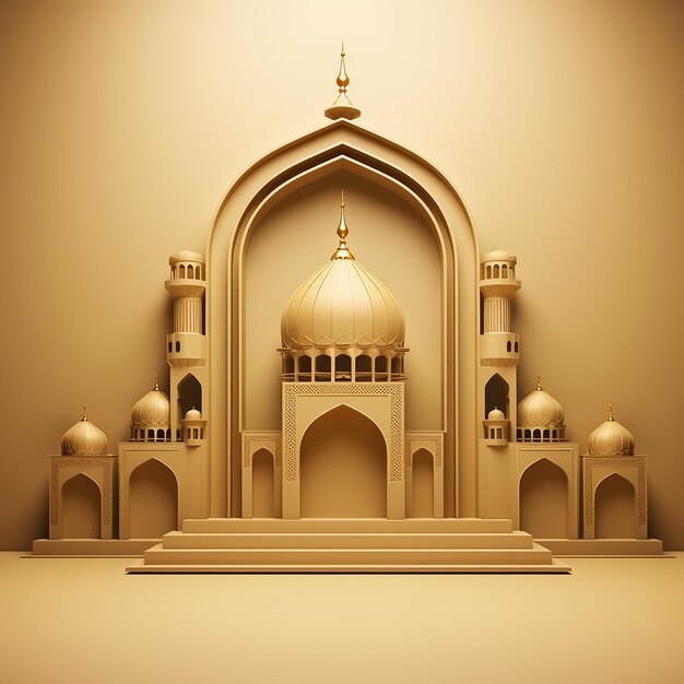 Zdjęcie 3d renderowane abstrakcyjne eidaladha islamski baner tło