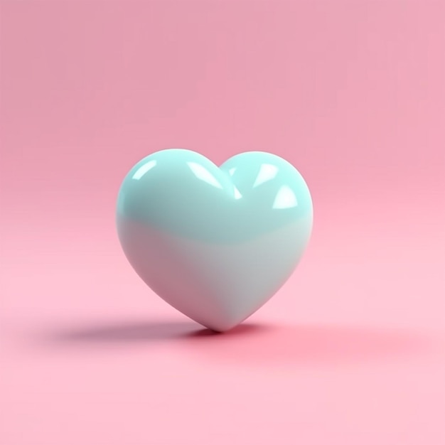 3D renderowane białe serce na tle odizolowane