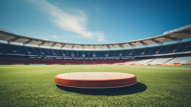 Zdjęcie 3d renderowane puste podium na stadionie sportowym minimalna scena do prezentacji wyświetlacza produktu