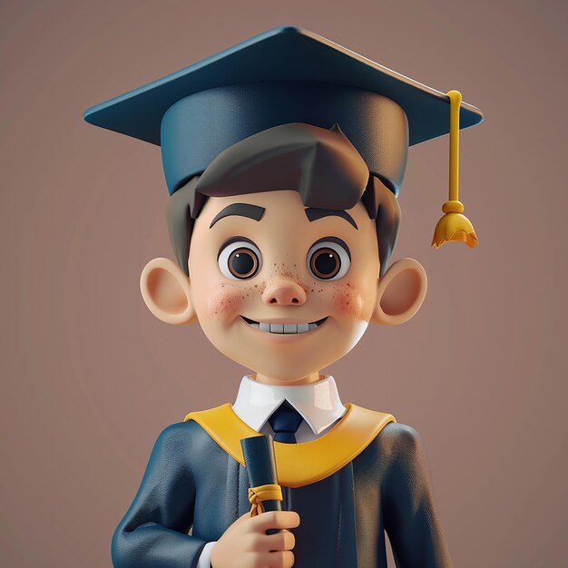 3D renderowane zdjęcia 3D ilustracji ucznia w mundurze szkolnym ilustracja kreskówka
