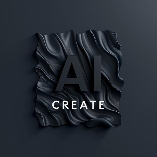 3D renderowane zdjęcia kreatywnego inskrypcji logo AI CREATE minimalizm