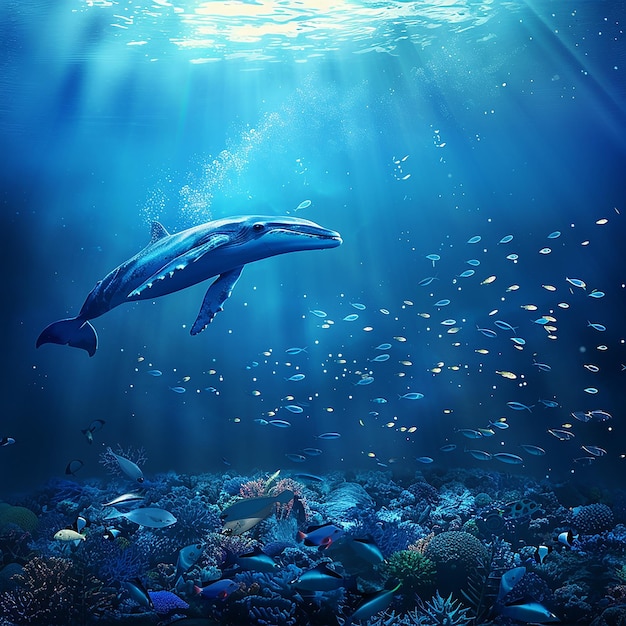 3D renderowane zdjęcia World Ocean Day clip art