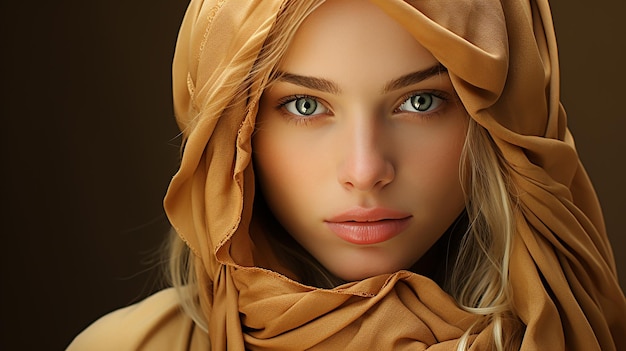3D renderowane zdjęcie uroczej dziewczyny w hidżabie