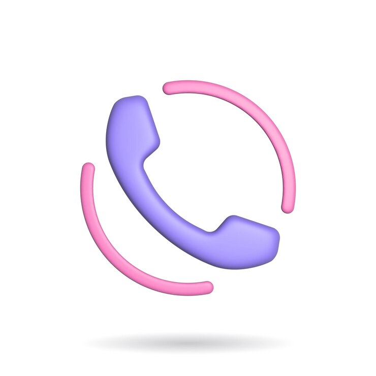 3d renderowania ikona rozmowy telefonicznej Ilustracja z cieniem na białym tle