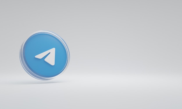 3d Renderowania Ilustracja Ikona Logo Szkło Telegram