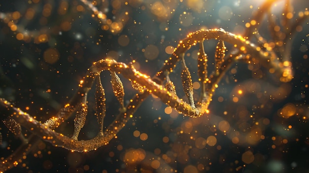 Zdjęcie 3d renderowanie błyszczącej struktury dna z abstrakcyjnym tłem bokeh