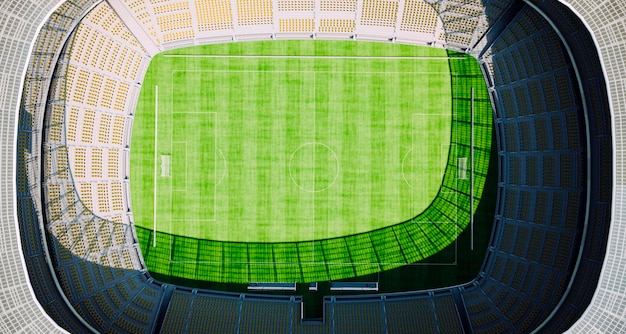Zdjęcie 3d renderowanie boiska stadionu