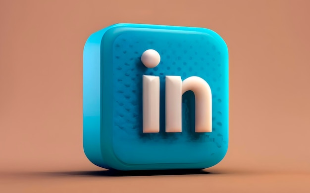 Zdjęcie 3d renderowanie ikony linkedin