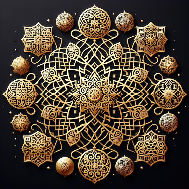 Zdjęcie 3d renderowanie ilustracji mehndi henna rysunek okrągły mandala wzór dla tatuażu ai generowany