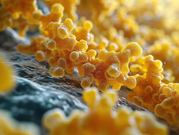 3D renderowanie komórek wirusa brodaczkowego ludzkiego Bakterie