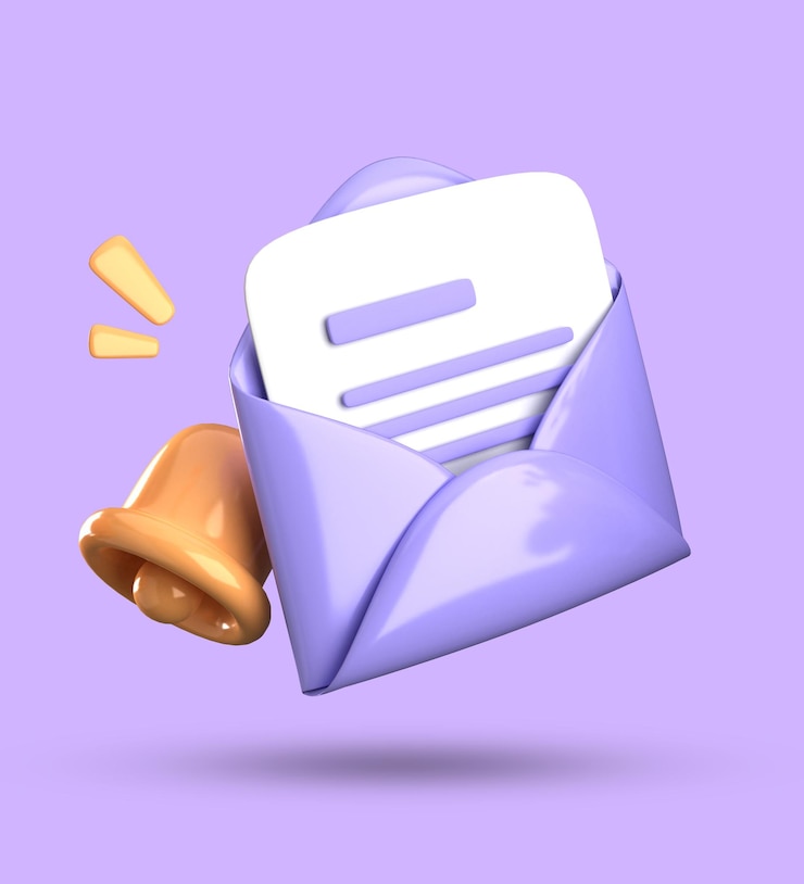 Zdjęcie 3d renderowanie koperty 3d pastelowy zestaw ikon