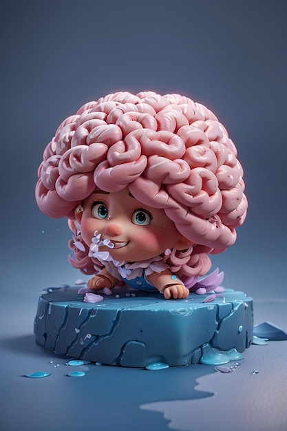Zdjęcie 3d renderowanie ludzkiego mózgu