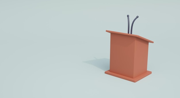 3d renderowanie mowy podium. idealne na baner