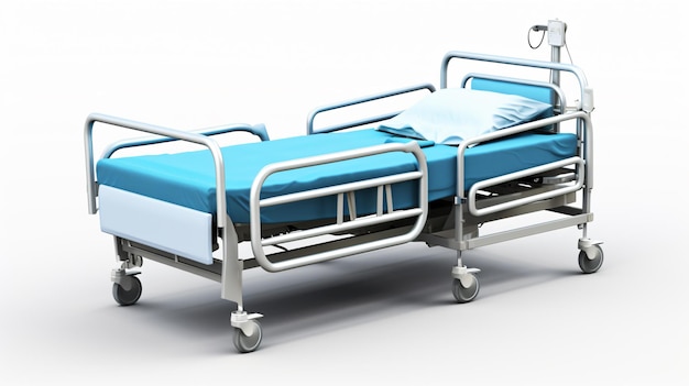 3D renderowanie starej realistycznej ilustracji łóżka szpitalnego