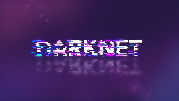 3D renderowanie tekstu darknet z efektami ekranu usterek technologicznych