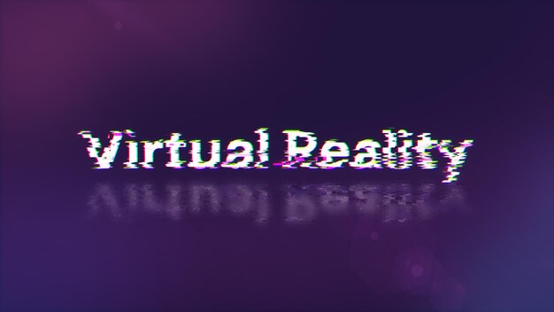 3D renderowanie tekstu w rzeczywistości wirtualnej z efektami ekranu usterek technologicznych
