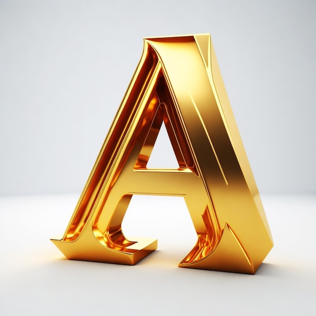 Zdjęcie 3d renderowanie złotej litery a