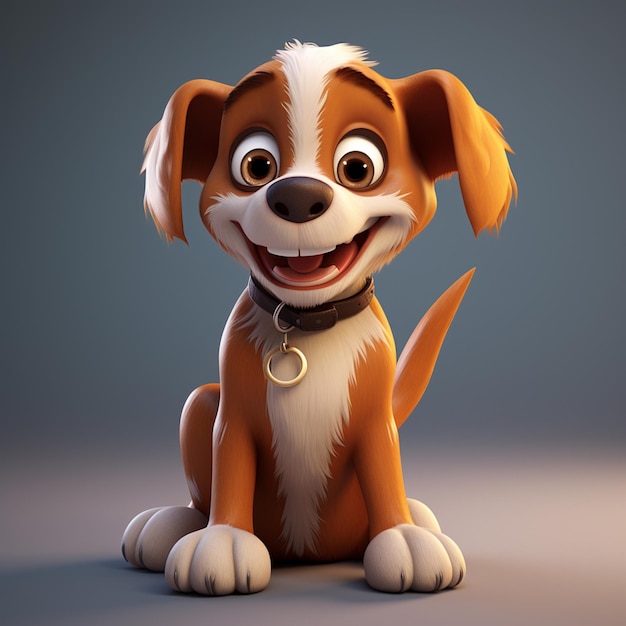 3d renderowany bohater kreskówki uroczego psa