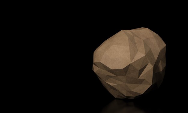 3D renderowany brązowy piaskowiec low poly.