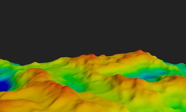 3d Renderowany Gradient Terenu Topograficznego Batymetryczna Góra