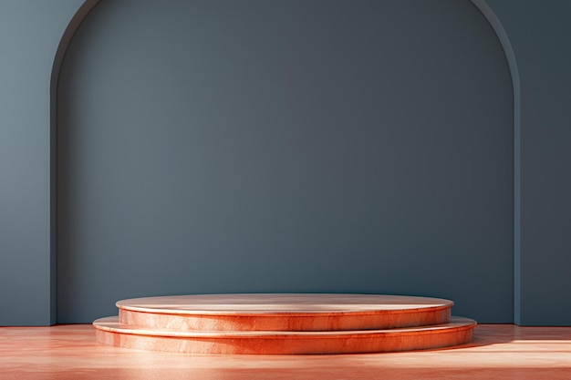 3D renderowany podium wystawy dla produktu spotlight minimalistyczna elegancja