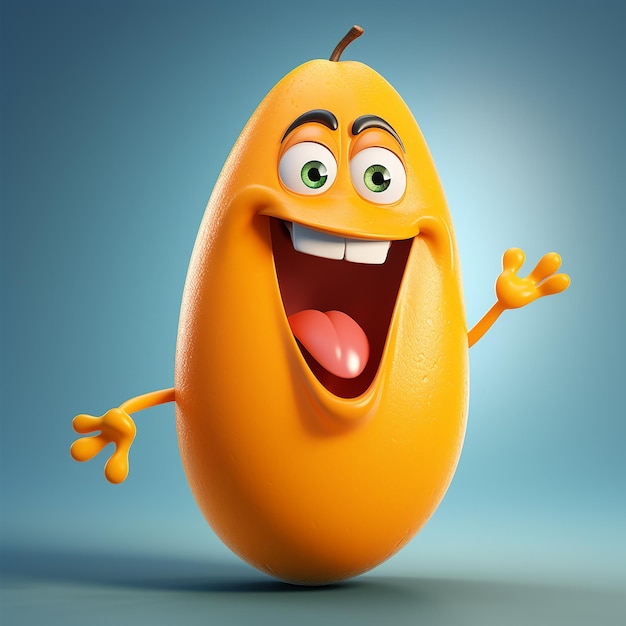 3d renderowany rysownik mango szczęśliwy