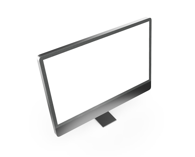 3d Renderujący Czarny Monitor Na Białym Tle