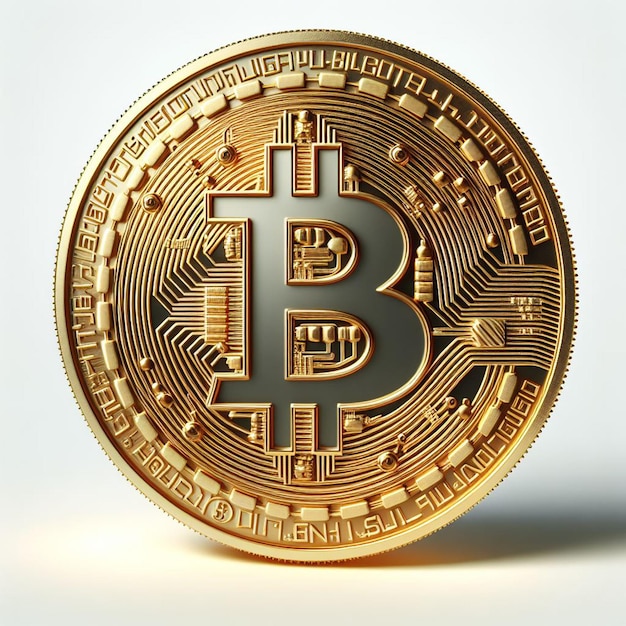Zdjęcie 3d representation of a large bitcoin coin kryptowaluty gospodarka cyfrowa