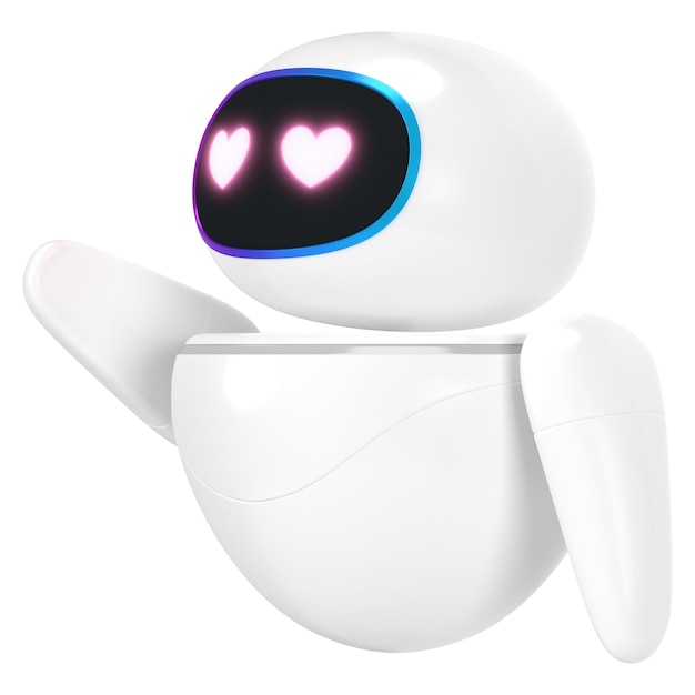 3D robot png hearteys przezroczyste tło