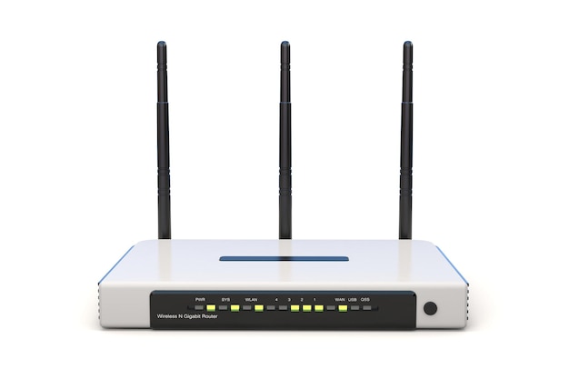 3d router wifi na białym tle