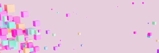 3D różowe abstrakcyjne tłoStwórz fajną kolorową abstrakcyjną sztukę z domyślnego renderowania Cube3D