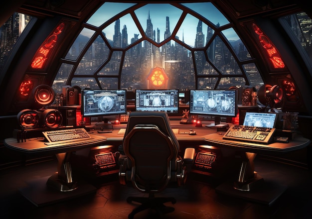 3D SciFi Futuristic Control Room