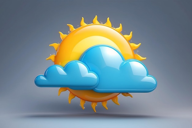 3d słoneczna ikona pogody
