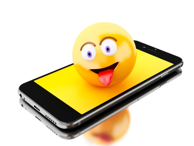 3d Smartphone z ikonami Emoji