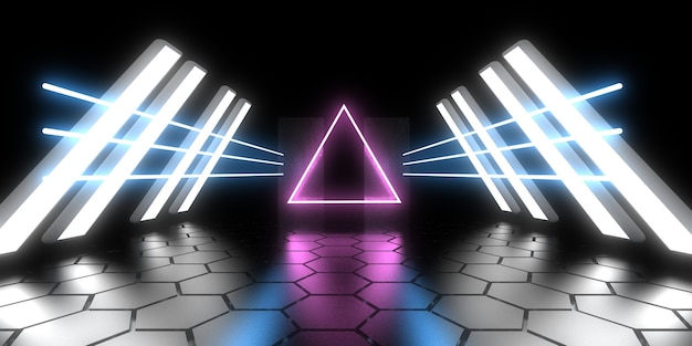 3D streszczenie tło z neonami. neonowy tunel. .budowa przestrzeni . .3d ilustracja33