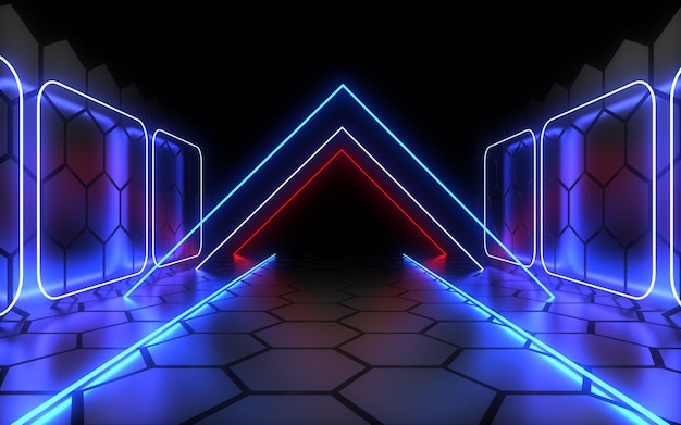 3D streszczenie tło z neonu. Ilustracja 3D