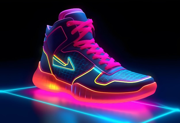 3D styl kolorowego neonu Futuristyczny Metaverse Fashion Sneaker Shoes Produkt