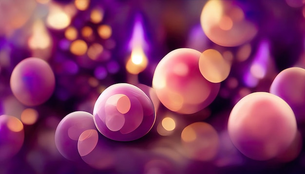 3D sztuka fioletowy streszczenie tło z bokeh niewyraźne światła Boże Narodzenie