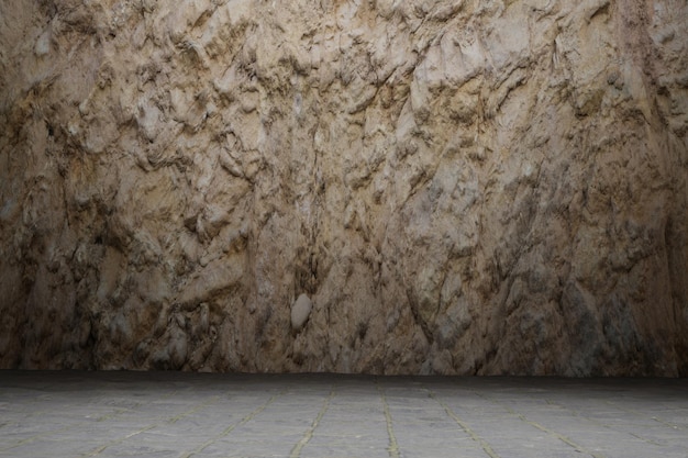 3d tekstura ściany i tło z ceglaną podłogą